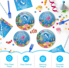 Under the Sea Birthday Party Decorations, Ocean Theme Decorations Kit for Kids