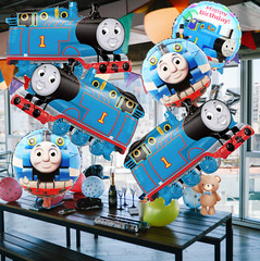 6 TRAIN foil balloon party happy birthday supplies decoration theme thomas idea
