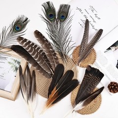 Large Natural Feathers Bulk-35PCS- 6 Styles Assorted Natural Feathers, Peacoc…