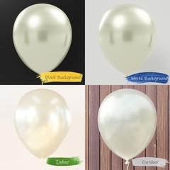 AFTERLOON® Biodegradable Balloons 100 pcs Pearlized White 12 Inch Pearl Color…