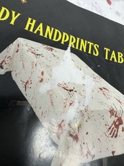 Tablecloth Blood Fingerprint Halloween Party Supply Haunted House Decoration