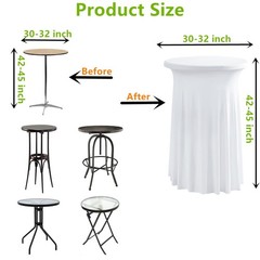 30 inches 32″ Highboy Cocktail Round Stretch Spandex Table Cover Table Skirt …