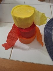 Crepe Paper Party Streamers Rolls, Solid Plain – Yellow Red Orange (3)