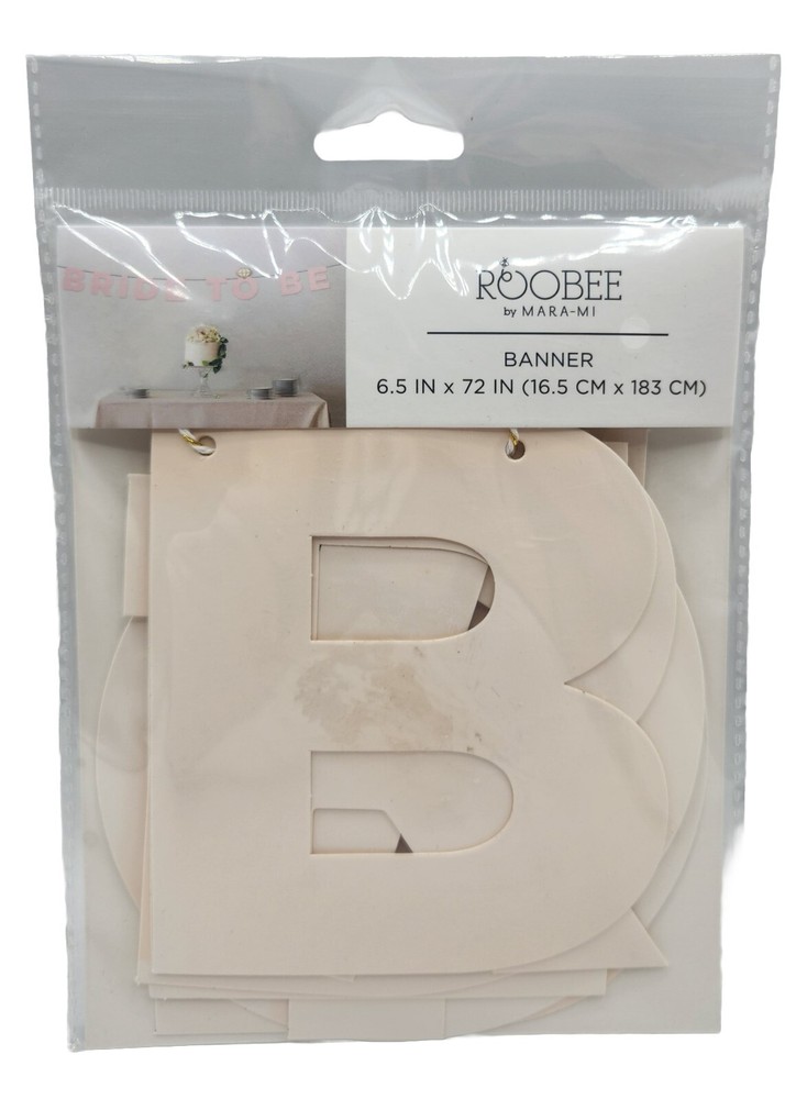 Bride to Be Banner, 6.5″x72″, Light Pink by Roobee Mara-Mi, BRAND NEW