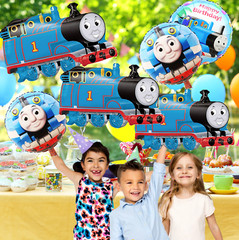 6 TRAIN foil balloon party happy birthday supplies decoration theme thomas idea