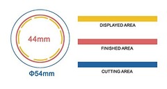 44mm Metric System Metal Pin Button with Pre-Assembled Pin-Back, Upper Shell …