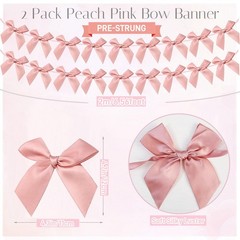 2pcs Bow Garland Banner, Ribbon Bow Party Decorations for Baby Shower Girls B…