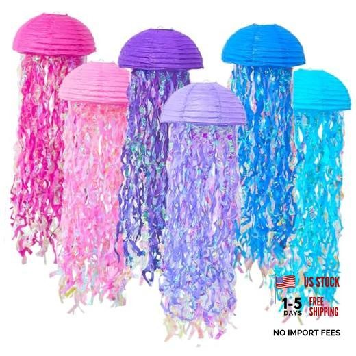 Jellyfish Paper Lanterns, Pink Purple Blue Under The Sea Party Pink purple blue