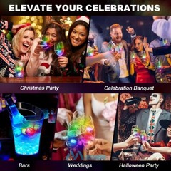 Light Up Ice Cubes, 4~96Pcs Multi Color LED Ice Cubes for Party Drinks Reusable