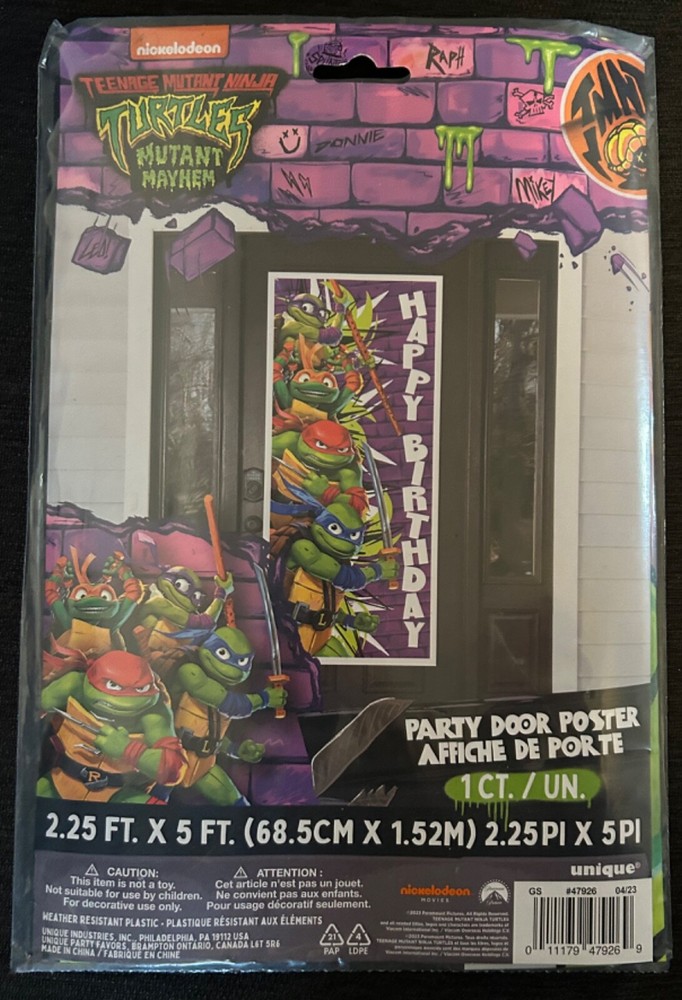 2.25x5ftNickelodeon Teenage Mutant Ninja Turtles Mutant Mayhem Party Door Poster
