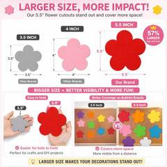 72 Pcs 5.5 Inch Large Paper Flower Cutouts, 9-Color Assorted Spring Summer Flowe