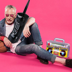 2PCS Inflatable Boombox and Mobile Phone – 80S 90S Party Decorations Supplies Co