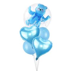 4D Transparent Baby Shower Boy Girl Bear Bubble Ball Kids 1st Birthday Party