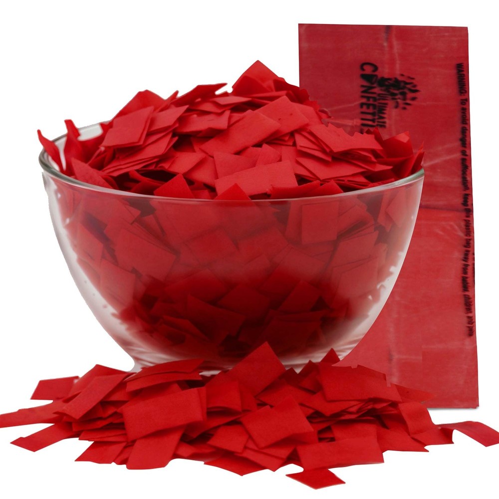 Ultimate Confetti Red Biodegradable Confetti – Rectangular Fluttering Tissue