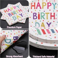 Happy Birthday Decorations,60PCS Rainbow Dot Party Supplies Set Serve 20, for