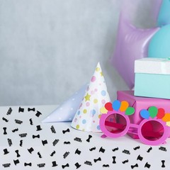 100 PCS Little Man Mustache Table Confetti Black Glitter Top Hat Scatter