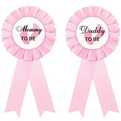 WILLBOND 2 Pieces Daddy and Mommy to Be Tinplate Badge Pin, Celebration Gende…