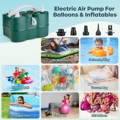 Best Voircoloria Balloon Pump Electric, 3-in-1 Portable Automatic Dual Nozzle