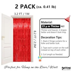 Graduation Backdrop Decorations, Thicken 38.4″W x 98.4″L (Pack of 2) Red 2.5m