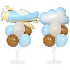 Airplane Baby Shower Party Decorations Balloons Stand Kit 2 Sets with 2 Airpl…
