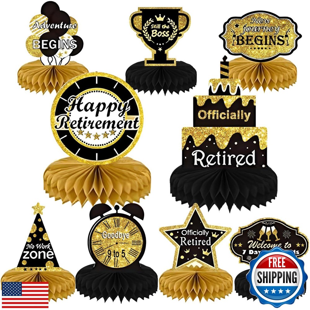 9PCS Retirement Party Decorations, KSKSPE Retirement Centerpieces for Table,B