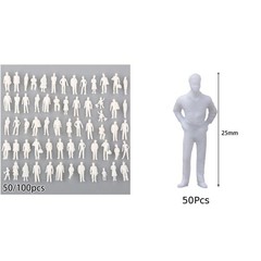 50pcs/100 Pcs Scale 1:75 Model Railway Train Miniature People Figures 25mm Toys