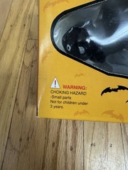 VTG Halloween 9” 90s Flying ANIMATED VAMPIRE BAT Flaps Wings Light Up Eyes WORKS