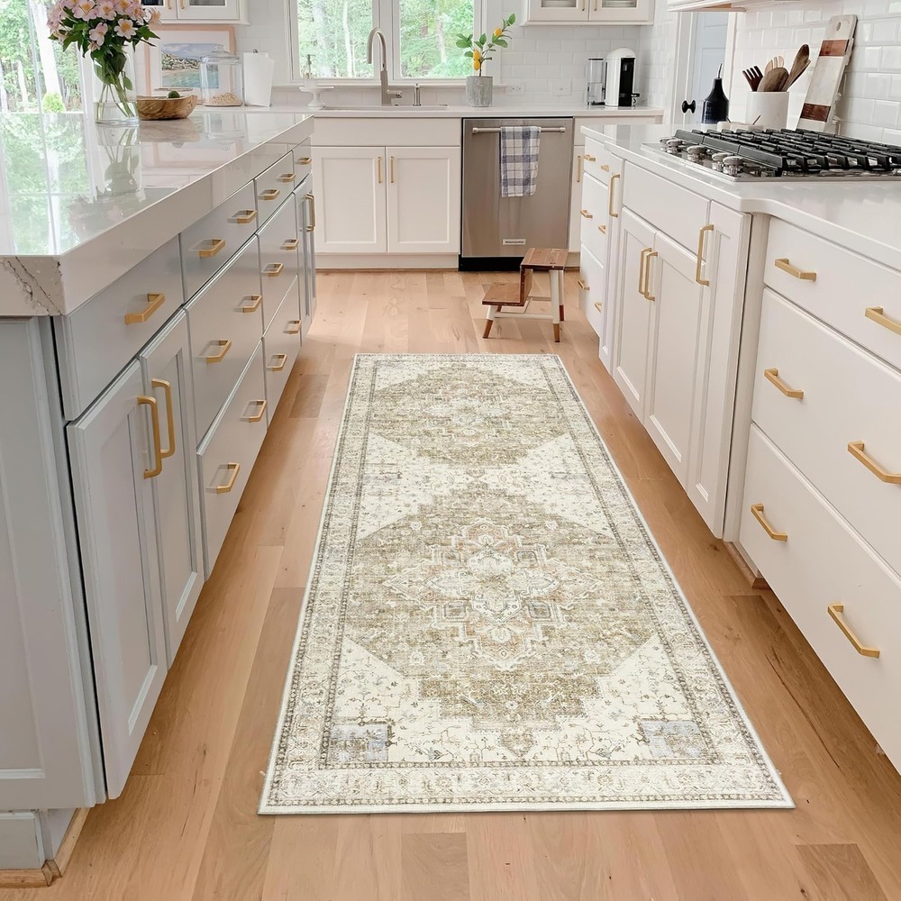 Boho Runners for Hallway,3×10 Non Slip Washable Neutral Rustic Modern Farmhou…