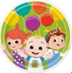 Cocomelon – Party Supplies – Plates And Mini Party Hats