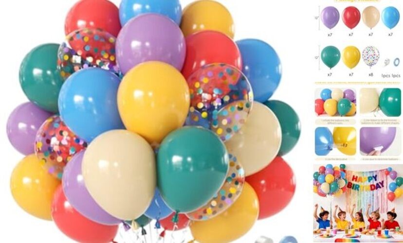 Boho Rainbow Balloons,Light Purple Blue Colorful Balloons Assorted Multi Color