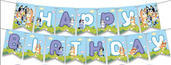 Bluey Theme Birthday Party Supplies Balloon Banner Cake Toppers