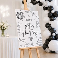 Personalised Hen Party Welcome Sign | Bridal Shower Board, Custom Hen Do Sign