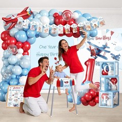 Cocomigo 145pcs Time Flies 1st Decorations, All-in-Airplane 1st Set for -year…