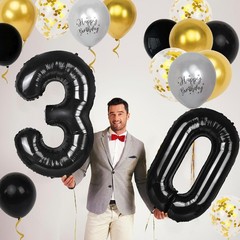 30th Birthday Decorations for Him, 40 inch 30 Balloon Numbers, 18 pcs 12 inch…