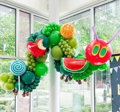 Hungry One Caterpillar Balloon Garland Kit, 164pcs Green Caterpillar Shaped B…