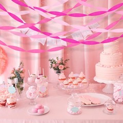 8 Rolls Pink Crepe Paper Streamers For Bachelorette Baby Shower 656 FT
