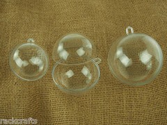 Small-Jumbo Clear Plastic Balls Orbs Spheres Bola Hanging Ornaments Party Favor
