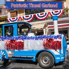 8 Pcs 4th of July Parade Float Patriotic Decorations, Independence Day Red White
