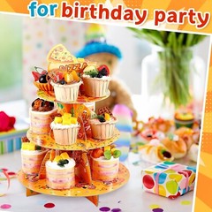 3 Tier Pizza Party Cupcake Stand Turtle Party Decorations Turtle Birthday Cup…