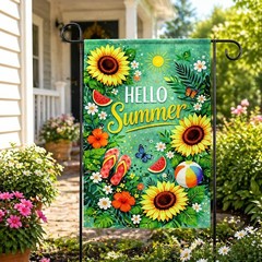 Compatible Sunflower Welcome Garden Flag Summer Yard Decor Polyester Outdoor