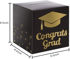 Black Foldable Cardboard Graduation Money Decoration Box