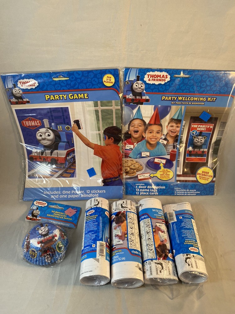9 Piece Thomas and Friends Happy Birthday Party Welcoming Kit Coloring Game #2