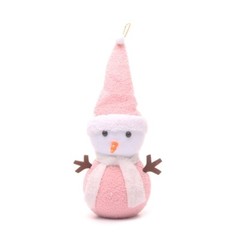 Christmas Ornament Plush Snowman for Doll with Scarf and Hat Miniature Figurine