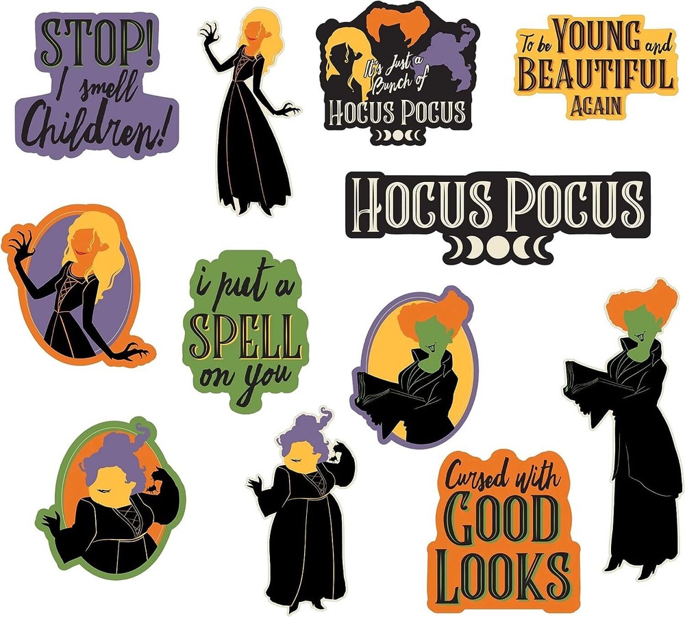 Hocus Pocus Witch Movie Halloween Carnival Theme Party Decoration Paper Cutouts