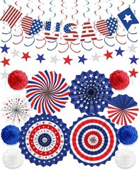 Durable 26-Pc 4th of July Decorations: Easy to Install & Store for Any Occasion