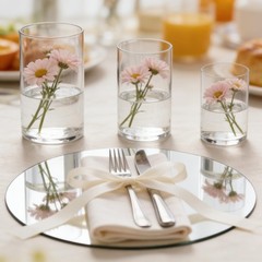 8 PCS Centerpieces Decoration for Wedding Table, 3MM Thick Acrylic Round Mirr…