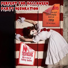 6 Pcs Halloween Haunted Circus Decorations Fabric Posters Creepy Carnival Decora