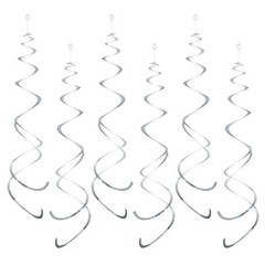 30pc Silver Party Swirl Decorations Hanging Swirls for Ceiling or Birthday Decor