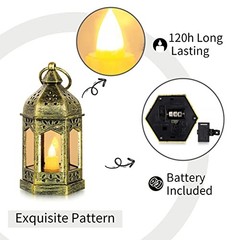 Mini Lanterns Decorative for Centerpiece:pcs Hanging Small Lantern 10 Gold