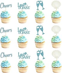 24Pcs Coastal Beach Cupcake Toppers Last Toast on the Coast Bachelorette Deco…